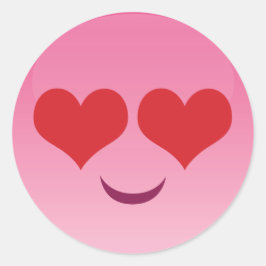 Heart Eyes Emoji Ronde Sticker