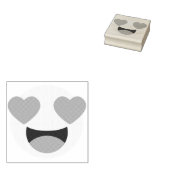 Heart Eyes Emoji Wood Art Stamp Rubberstempel (Gestempeld)