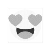 Heart Eyes Emoji Wood Art Stamp Rubberstempel (Afrduk)