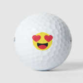 Heart Eyes Face Emoji Golfballen (Voorkant)