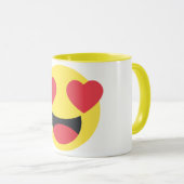 Heart Eyes Face Emoji Mok (Voorkant rechts)