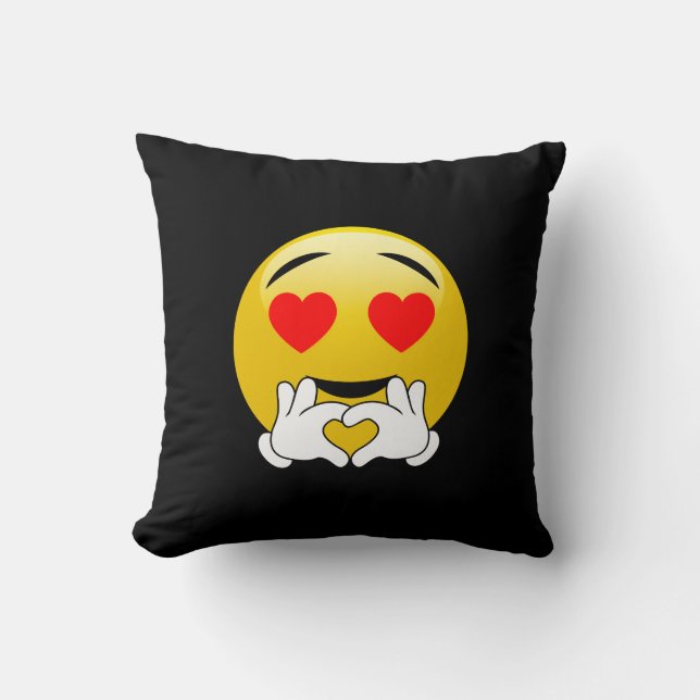 Heart Eyes & Hands Emoji Love Kussen (Voorkant)