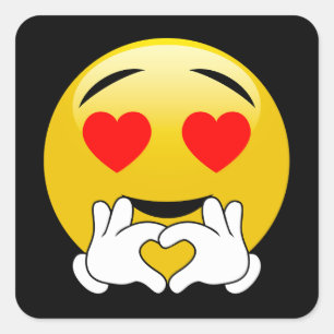 Heart Eyes & Hands Emoji Love Vierkante Sticker