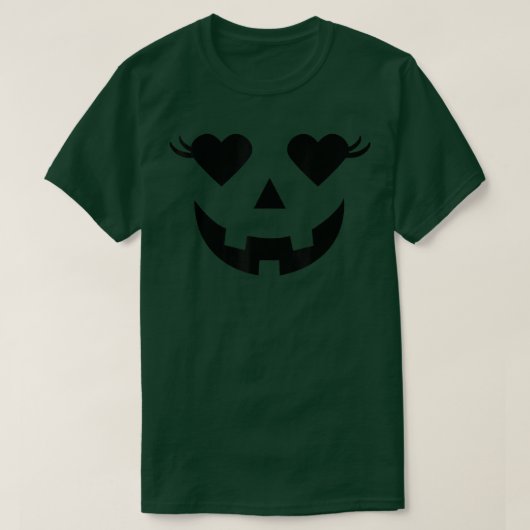 Heart Eyes Jack O Lantern met Eyelashes Halloween T-shirt (Design voorkant)