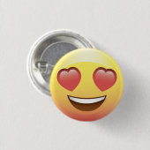 Heart Eyes Love Happy Emoji Button Pin (Voorkant /achterkant)