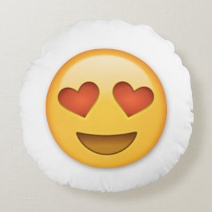 Heart Eyes Round Emoji Pillow Rond Kussen