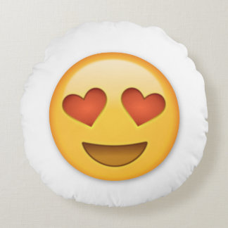 Heart Eyes Round Emoji Pillow Rond Kussen