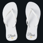 Heart Fab Bride Gold Teenslippers<br><div class="desc">teenslippers voor de Bride! Eenvoudig aan te passen,  verander de riemkleuren,  enige kleuren,  voeg tekst of andere afbeeldingen toe!</div>