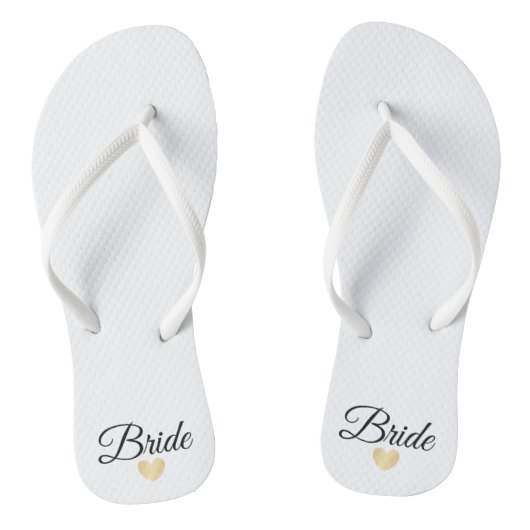 Heart Fab Bride Gold Teenslippers (Voetbed)