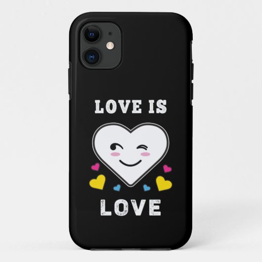 Heart Face Love is Love LGBTQ Pansexual Pride Case-Mate iPhone Case (Achterkant)