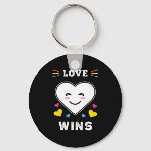 Heart Face Love Wins LGBTQ Pansexual Pride Sleutelhanger