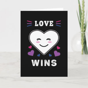 Heart Face Love Wint LGBTQ Bisexual Pride Kaart