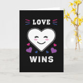 Heart Face Love Wint LGBTQ Bisexual Pride Kaart (Gele Bloem)