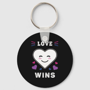 Heart Face Love Wint LGBTQ Bisexual Pride Sleutelhanger