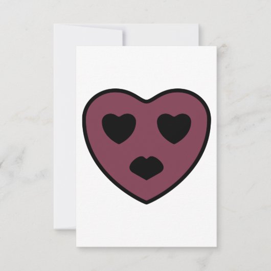 Heart Face Pout Bedankkaart (Voorkant)