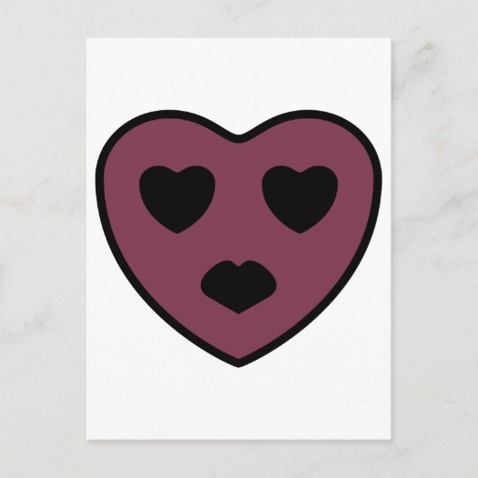 Heart Face Pout Briefkaart (Voorkant)
