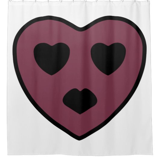 Heart Face Pout Douchegordijn (Voorkant)