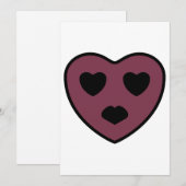 Heart Face Pout Feestdagenkaart (Voorkant / Achterkant)