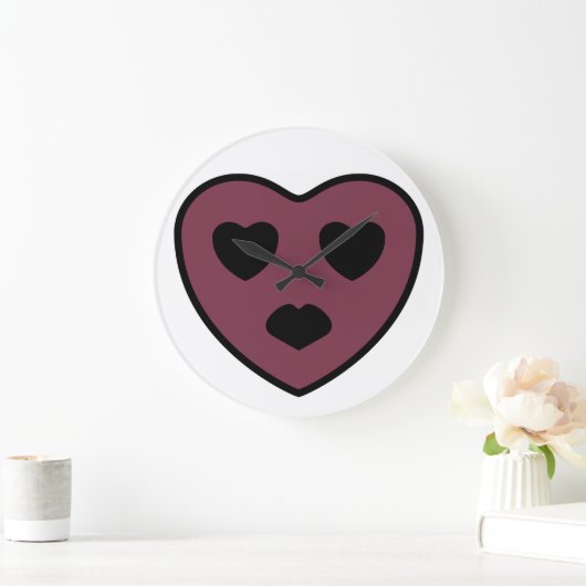 Heart Face Pout Grote Klok (Huis)