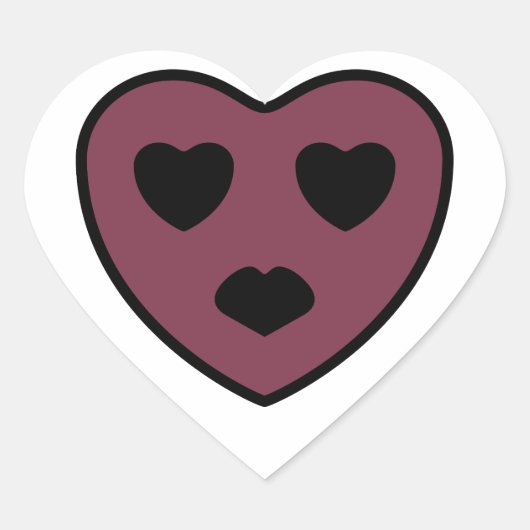 Heart Face Pout Hart Sticker (Voorkant)