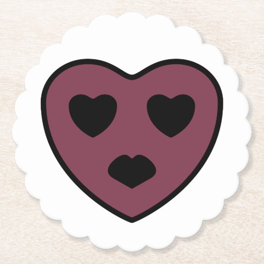 Heart Face Pout Kartonnen Onderzetters (Voorkant)
