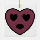 Heart Face Pout Keramisch Ornament (Achterkant)