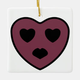 Heart Face Pout Keramisch Ornament