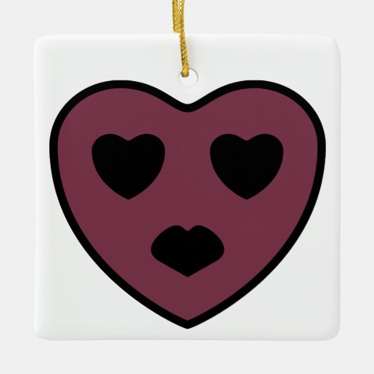 Heart Face Pout Keramisch Ornament (Voorkant)
