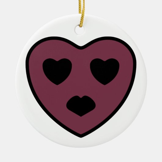 Heart Face Pout Keramisch Ornament (Voorkant)