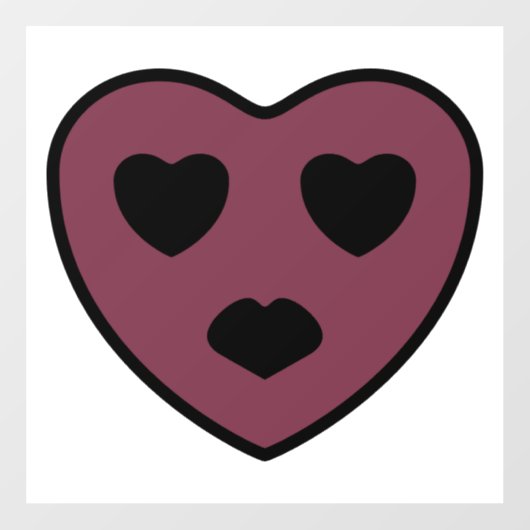 Heart Face Pout Raamsticker (Vel)