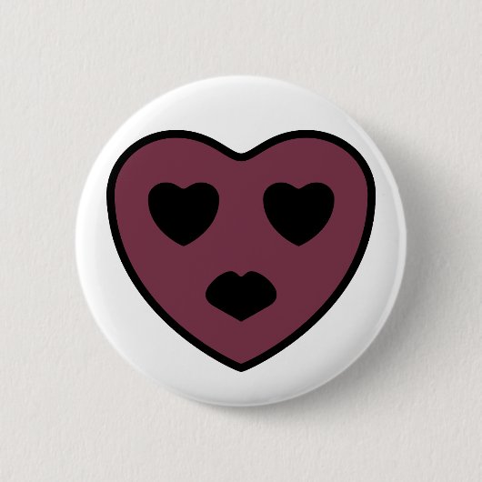 Heart Face Pout Ronde Button 5,7 Cm (Voorkant)