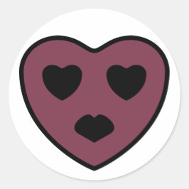 Heart Face Pout Ronde Sticker