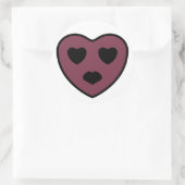 Heart Face Pout Ronde Sticker (Tas)