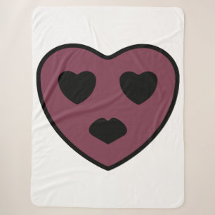 Heart Face Pout Sherpa Deken