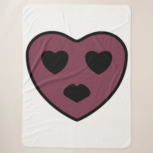 Heart Face Pout Sherpa Deken (Voorkant)
