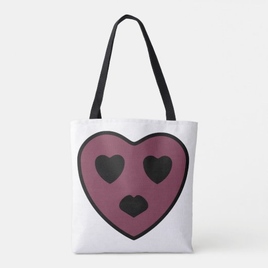 Heart Face Pout Tote Bag (Achterkant)
