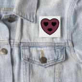Heart Face Pout Vierkante Button 5,1 Cm (In situ)