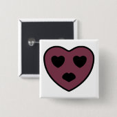 Heart Face Pout Vierkante Button 5,1 Cm (Voorkant /achterkant)