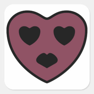 Heart Face Pout Vierkante Sticker