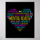 Heart Facts Mental Health Awareness Supporter Grap Poster (Voorkant)