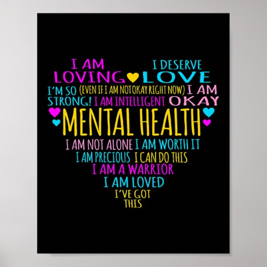Heart Facts Mental Health Awareness Supporter Grap Poster (Voorkant)