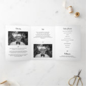 Heart Faded Lijst 4 Foto in Loving Memory Funeral Drieluik Programma (Binnen)