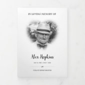 Heart Faded Lijst 4 Foto in Loving Memory Funeral Drieluik Programma (Cover)