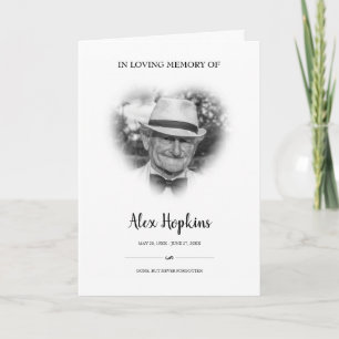 Heart Faded Lijst Foto Memorial Folded Funeral Programma