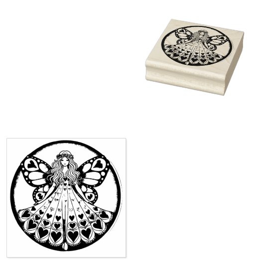 Heart Fairy Rubberstempel (Gestempeld)