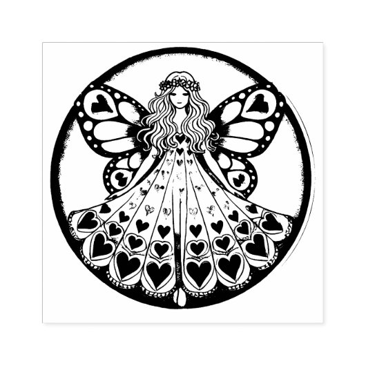Heart Fairy Rubberstempel (Afrduk)