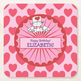 "Heart Fairy"© Verjaardag Aanpassen Kartonnen Onderzetters