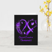 Heart Faith Hope Love Opioid Overdose Paars Ribbo Kaart (Gele Bloem)