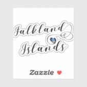 Heart Falklandeilanden vlag, Falklandeilanden Sticker (Vel)