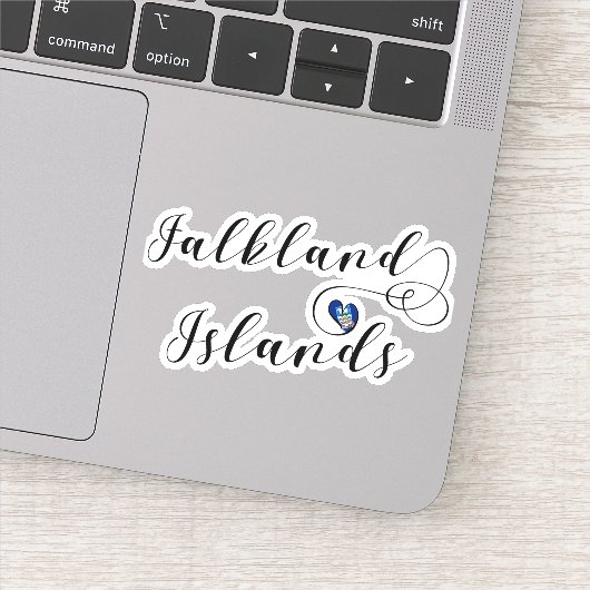 Heart Falklandeilanden vlag, Falklandeilanden Sticker (Detail)